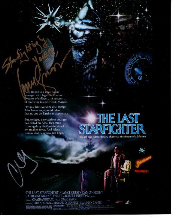 LANCE GUEST and MARY CATHERINE STEWART signed 8x10 THE LAST STARFIGHTER Photo Poster painting