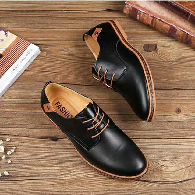 Men's Derby Shoes Spring / Summer / Fall Vintage / British Daily Outdoor Office & Career Oxfords Golf Shoes PU Non-slipping Wear Proof Booties / Ankle Boots Yellow / Black / Dark Blue - VSMEE