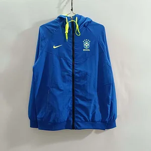 2025 Brazil Windbreaker blue Football Shirt 1:1 Thai Quality
