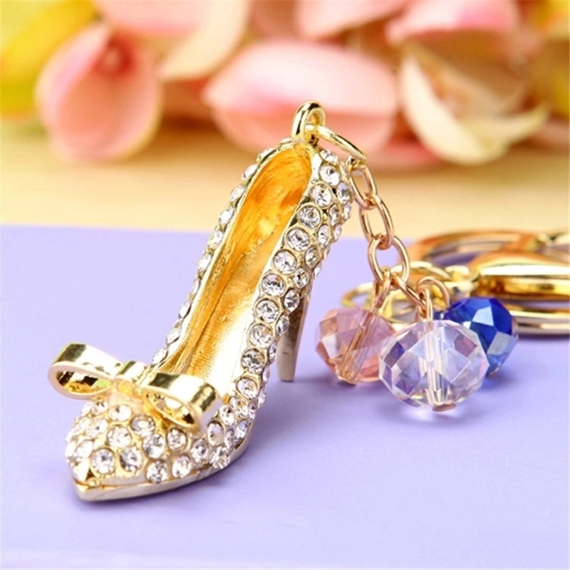 Elegant Korean Style Bag Metal Inlay Rhinestones Women’s Bag Pendant Keychain