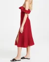 Ruffled Square Collar Long Formal Dress Sleeveless Slit Evening Dress