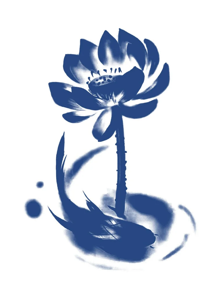 KT101-150 Semi-permanent herbal juice tattoo sticker flower arm clavicle non-reflective simulation tattoo large picture flower