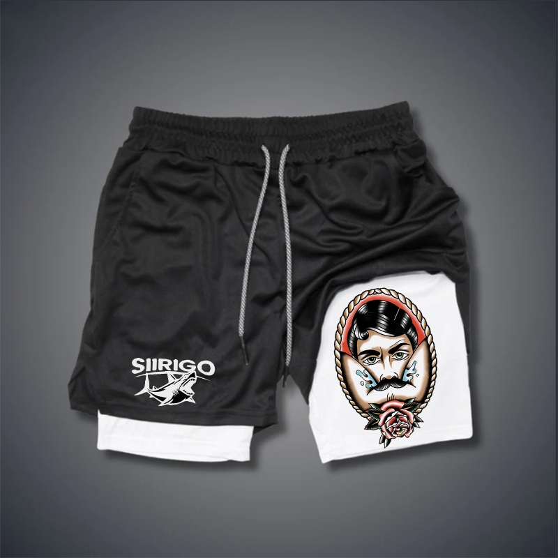 Vintage Rose Print GYM PERFORMANCE SHORTS
