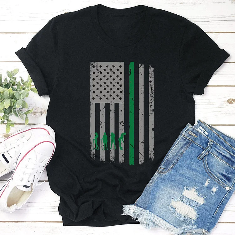 Golfer U.S. Flag  T-shirt Tee -03433-Annaletters