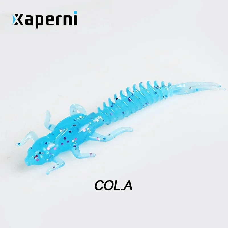 Xaperni new Larva Soft Lures 6cm 1.25g 10pcs Fishing Artificial Silicone Bass Pike Minnow Swimbait Jigging Plastic Baits Worm