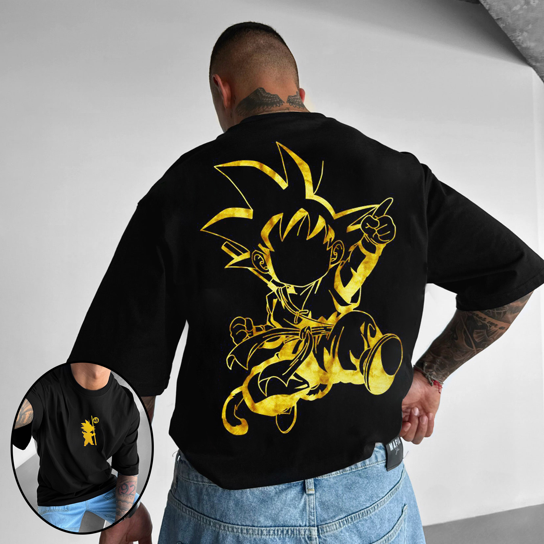 Oversize Dragon Ball Goku Print Tee