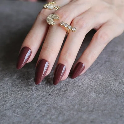 UV glossy false nails Water droplets shiny wedding nails burgundy stiletto blue Black UV fake nails 28pcs full set-Nail Inspo