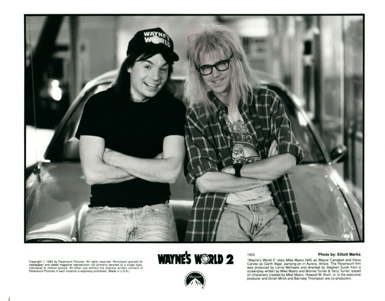 MIKE MYERS DANA CARVEY 8x10 Promo Press Photo Poster painting WAYNE'S WORLD 2 Movie 1993