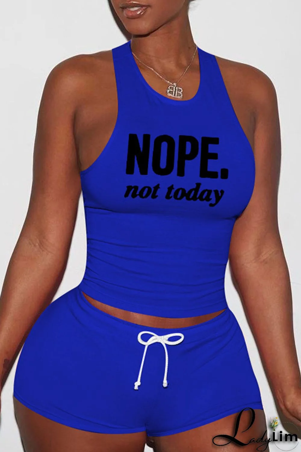 Red Sexy Print Split Joint O Neck Sleeveless Two Pieces