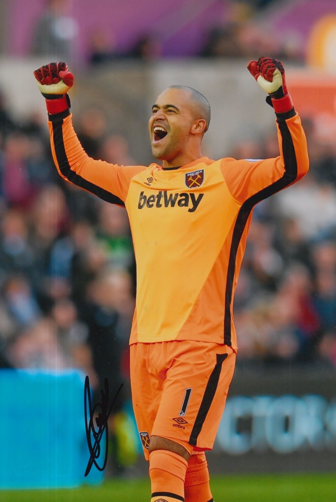 WEST HAM UNITED HAND SIGNED DARREN RANDOLPH 12X8 Photo Poster painting 2.