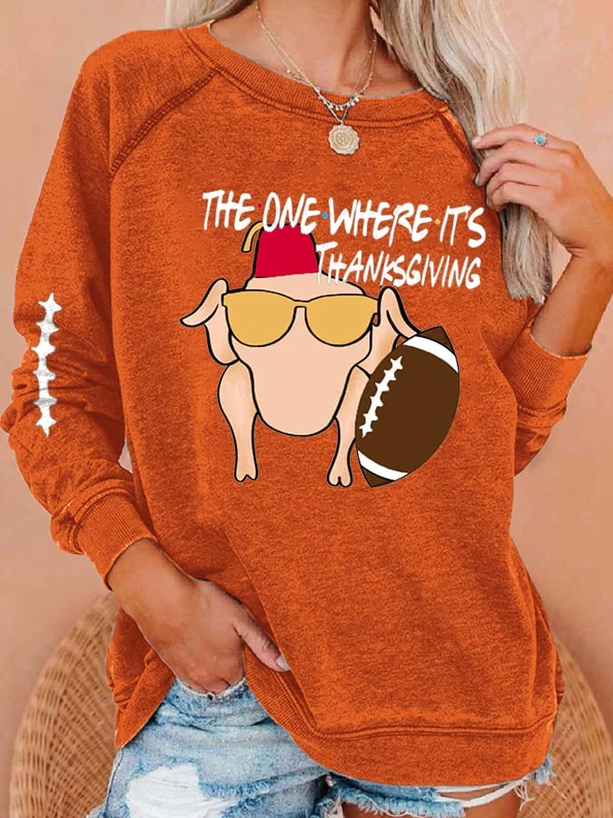 Women'S The One Where It's Thanksgiving Sweatshirt socialshop