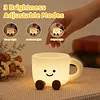 Coffee Cup Night Light Rechargeable 7 Color Changing Dimmable Warm Light with Timer Touch Control Bedside Lamp for Nursery Bedroom Gift