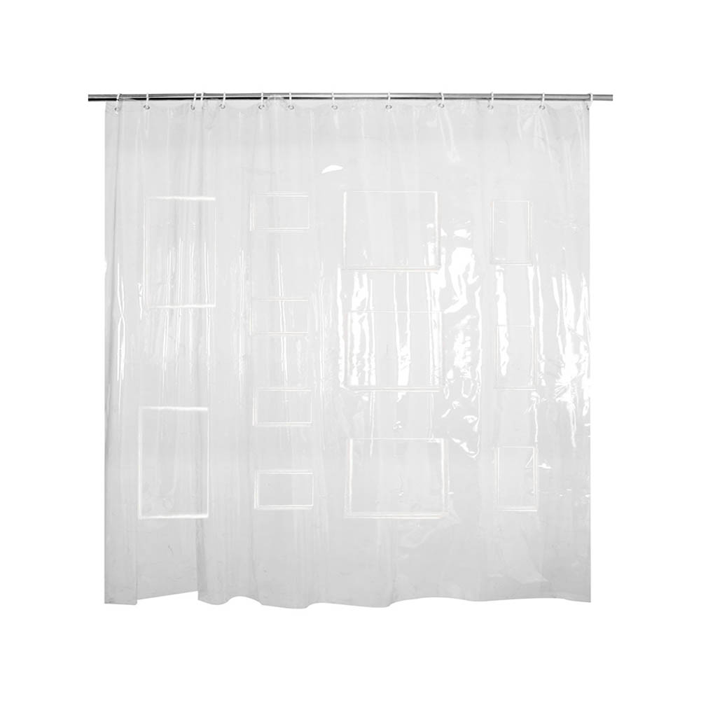 

Bathroom Storage Shower Curtain Transparent PVC Bath Tub Phone Organizers, 501 Original