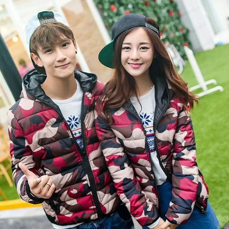 Doudoune Men's and Women's Casual Travel Outdoor Sports Beige Winter Cotton-Padded Jacket