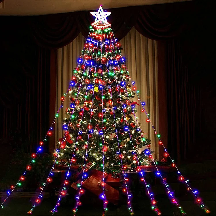 Wasserfall-Lichterkette, Weihnachtsbaumbeleuchtung