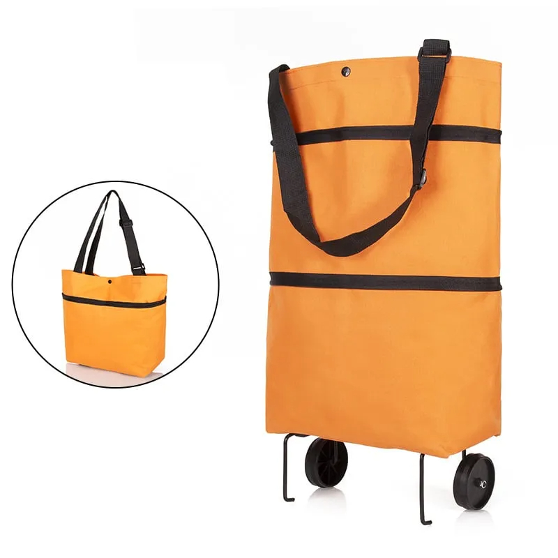 2-in-1 Shopping Bag Folding Green Bag - tree - Codlins