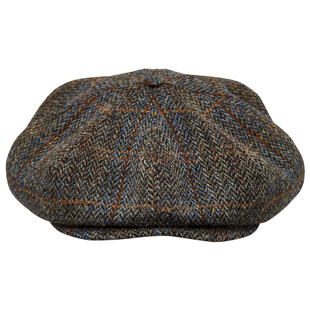 PEAKED CAPS Genuine Scottish Harris Tweed 8 Panels Man Cap