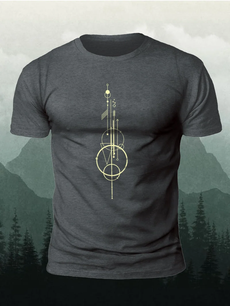 Men's Modern Geometric Minimalist Universe Short-Sleeved Shirt in  mildstyles