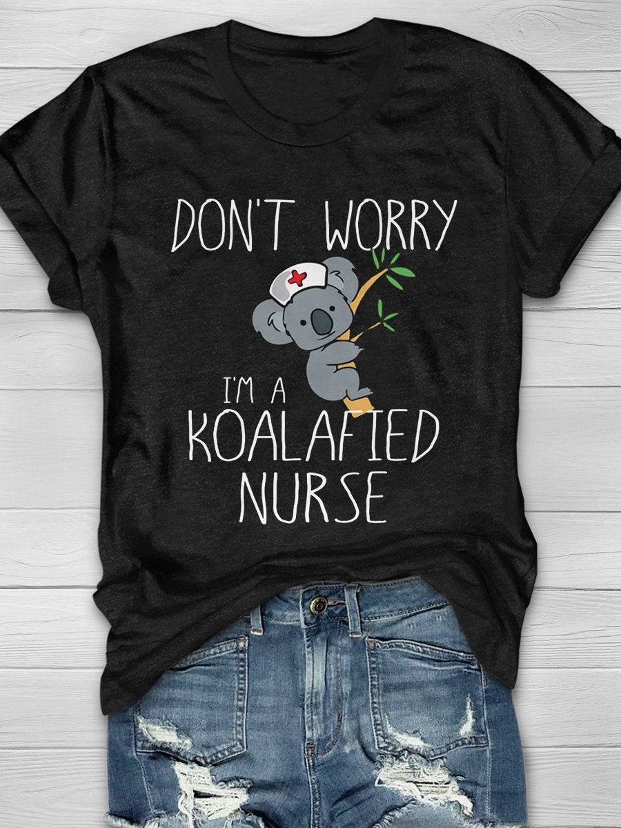 Koalafied Nurse Print Short Sleeve T-shirt