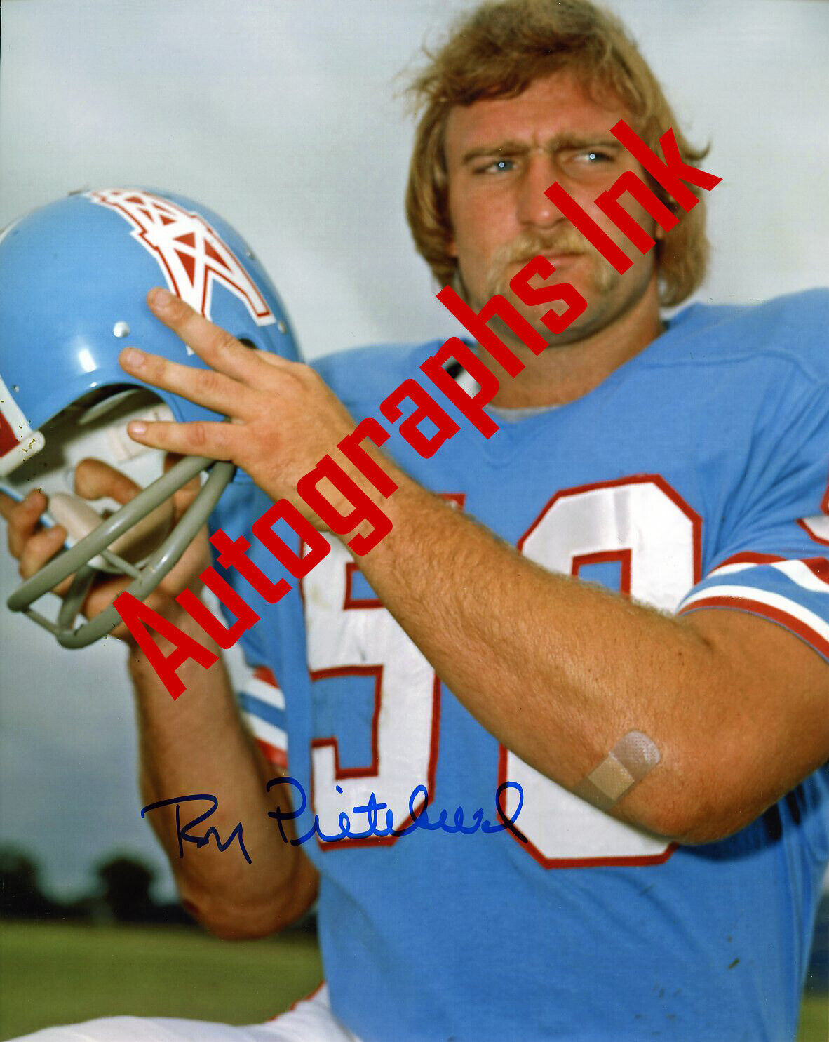 Ron Pritchard autographed 8x10 Houston Oilers Topps Vault WWE NWA