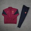 2024/2025 Barcelona Long Zipped Jacket Training Suit Red Football Shirt 1:1 Thai Quality Set