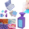 (US Local)Diamond Painting Bead Storage Container Diamond Art Organizer(24 Bottles Purple)