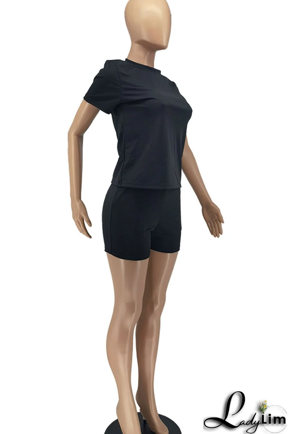 Green Casual Solid Patchwork O Neck Short Sleeve Two Pieces