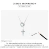  Love & Cross Pendant Necklace 925 Sterling Silver