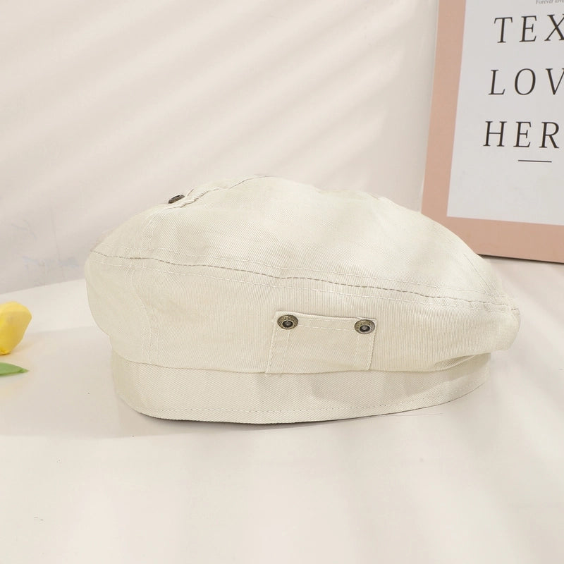 Women’s Japanese Style Minimalist Streetwear Solid Color Eaveless Beret Hat