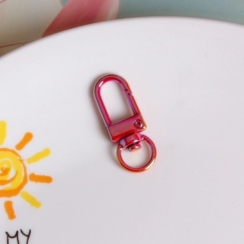 UV Colorful Metal Door Buckle Buckle Schoolbag Hanging Keychain DIY Handmade Jewelry Accessories Beaded Mobile Phone Chain Material