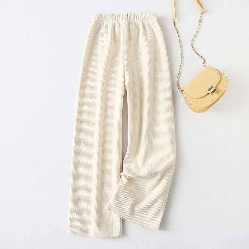 Loose Stripe Lace Up Casual Pants