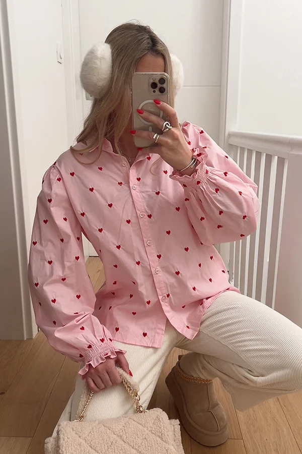 Pink Love Polka Dot Shirt