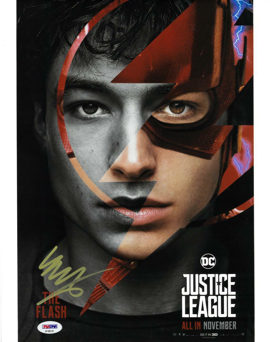 Ezra Miller Signed Justice League Autographed 11x14 Photo Poster painting PSA/DNA #AF98141