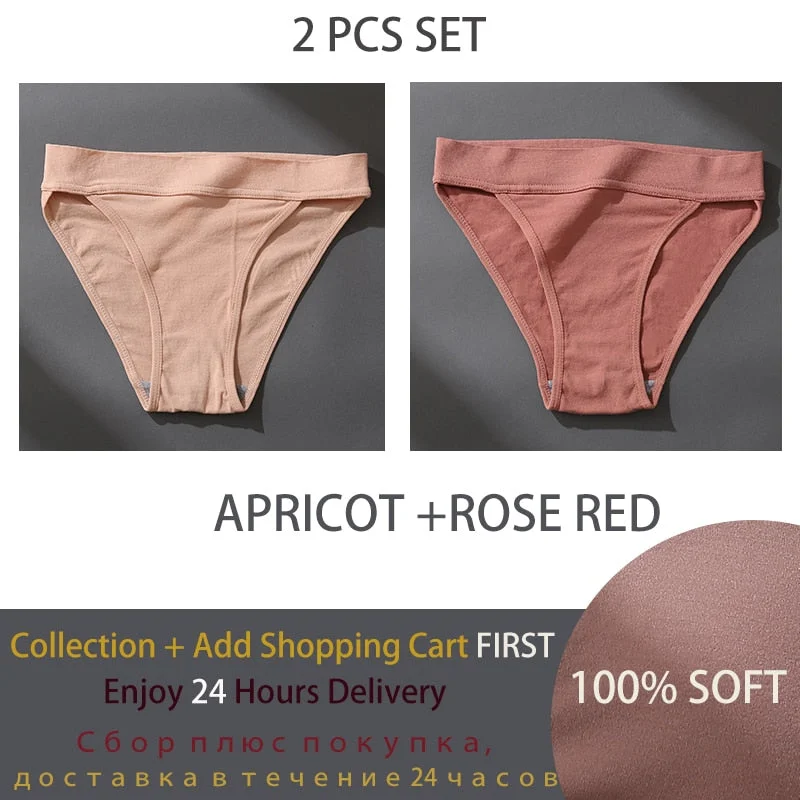 2PCS/Set Seamless Panties for Women Sexy Lingerie Cotton Crotch Pantys Female Underpant Woman's Briefs Tanga Low Waist Underwear