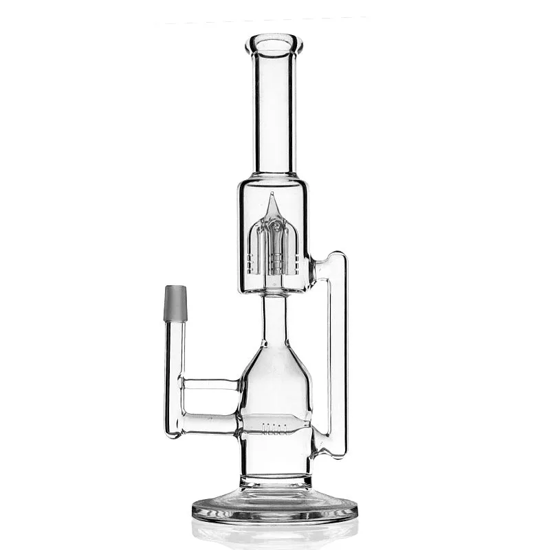 New Double Recycler Glass Water Pipe Glass Bong