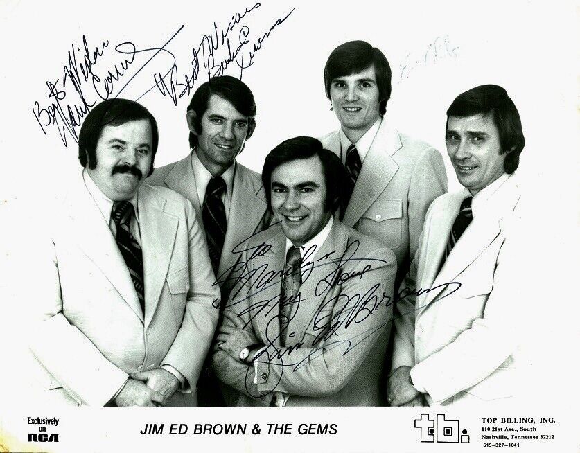 JIM ED BROWN & THE GEMS Signed Photo Poster painting