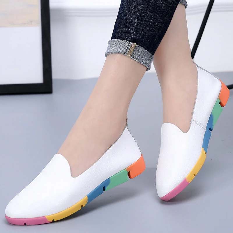 bigfuclothes Colored Soft-soled Fashion Flat-soled Shoes