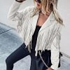 Women's Jackets Long-sleeve Printed Fringed Jacket