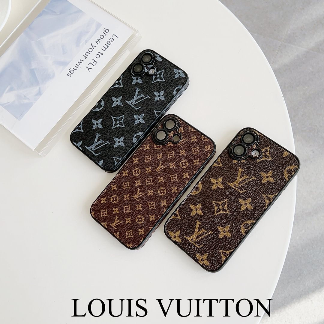 Classic Canvas LV Monogram Leather Apple iPhone Back Cover Protective Case