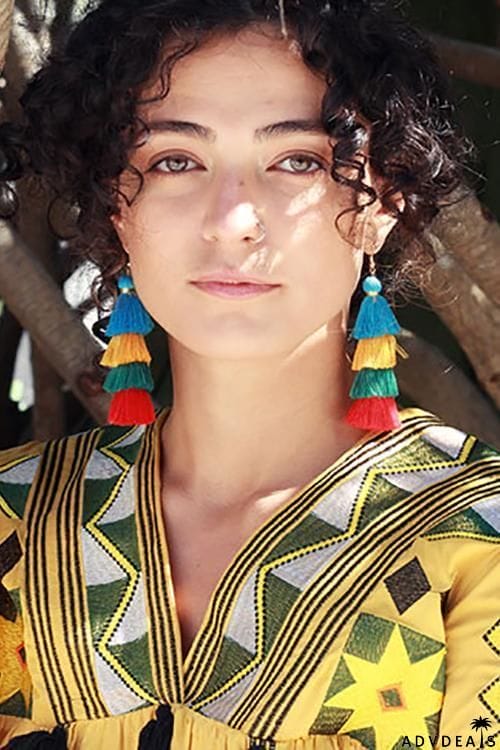 Gradient Tassels Layer Earring