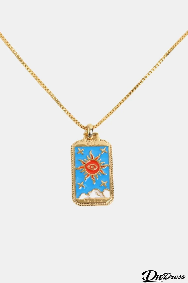 Tarot Card Pendant Copper Necklace