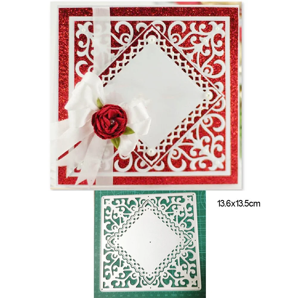 Craft Metal Cutting Dies Cut Die Mold Lace Background Frame Decoration Scrapbooking Dies Knife Mould Blade Punch Stencils Dies