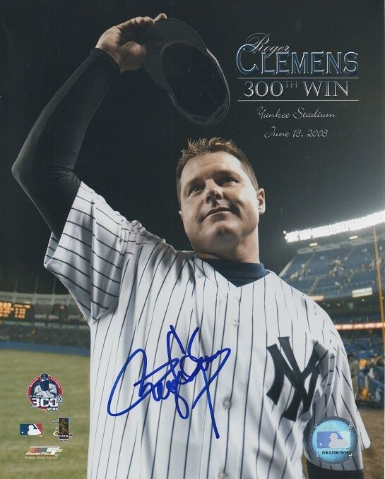 *ROGER CLEMENS*SIGNED*AUTOGRAPHED*Photo Poster painting*NEW*YORK*YANKEES*300TH WIN*BASEBALL*COA*