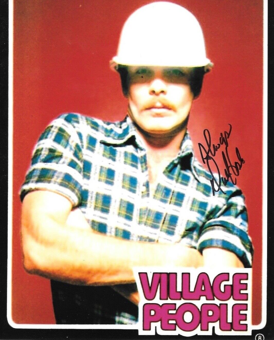 * DAVID HODO * signed 8x10 Photo Poster painting * VILLAGE PEOPLE CONSTRUCTION WORKER * COA * 4