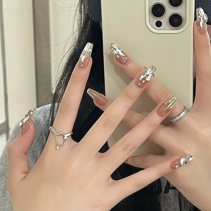 Buyerint 24pcs Wearable Pink Press on Nails – Butterfly Lovely Girl False Nails Tips with Jelly Gel Design  