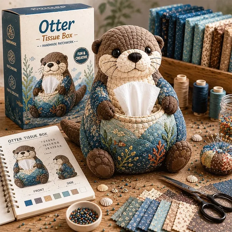 🧵DIY Patchwork-Style Animal Sewing Kit for Tissue Box💙