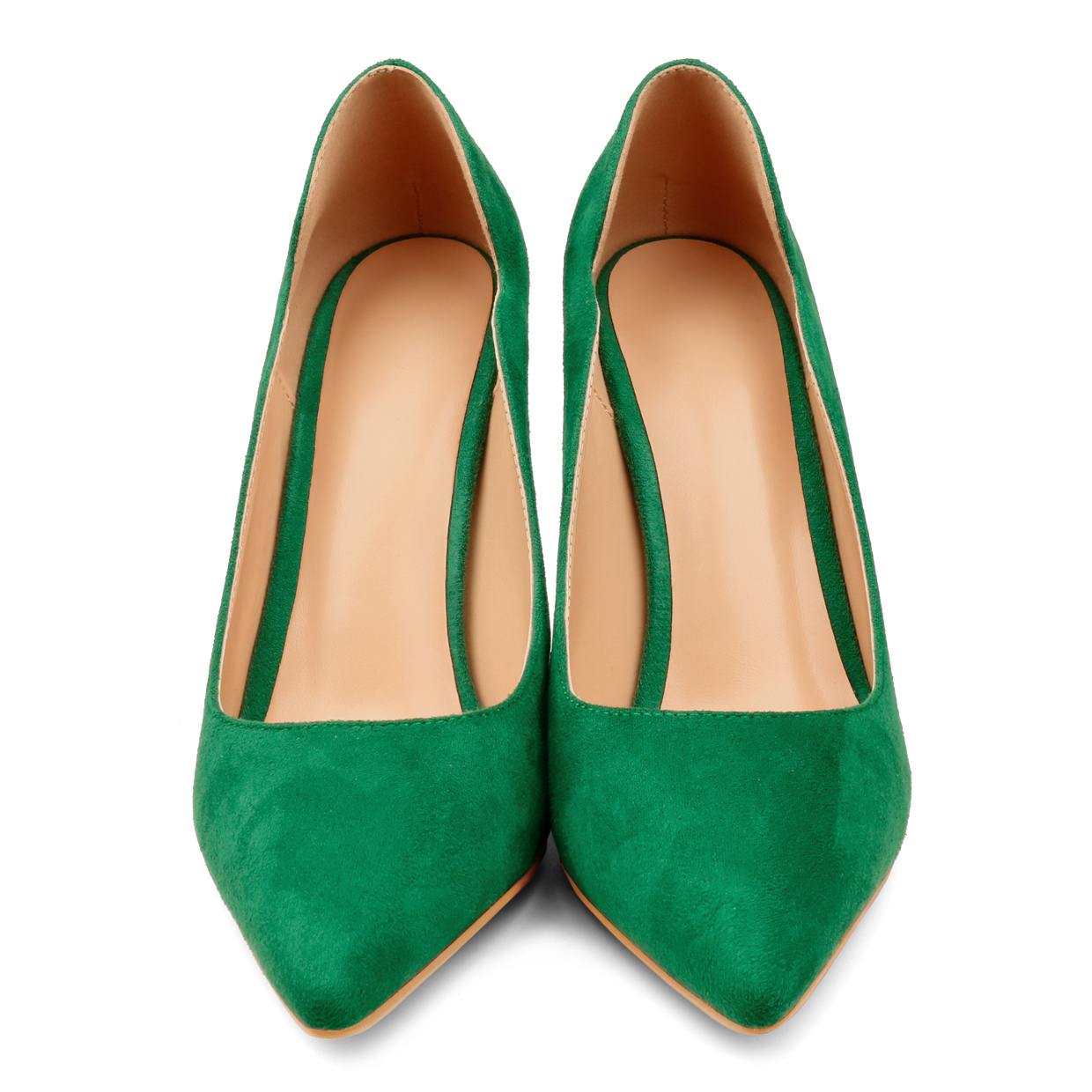 10CM/4 inch Women's High Heels for Party Wedding V-Shaped Suede Pumps