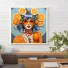 Diamond Painting -DIY Round Drill Orange Girl（40x40cm）