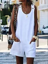 Simple Solid Color Sleeveless Jumpsuits
