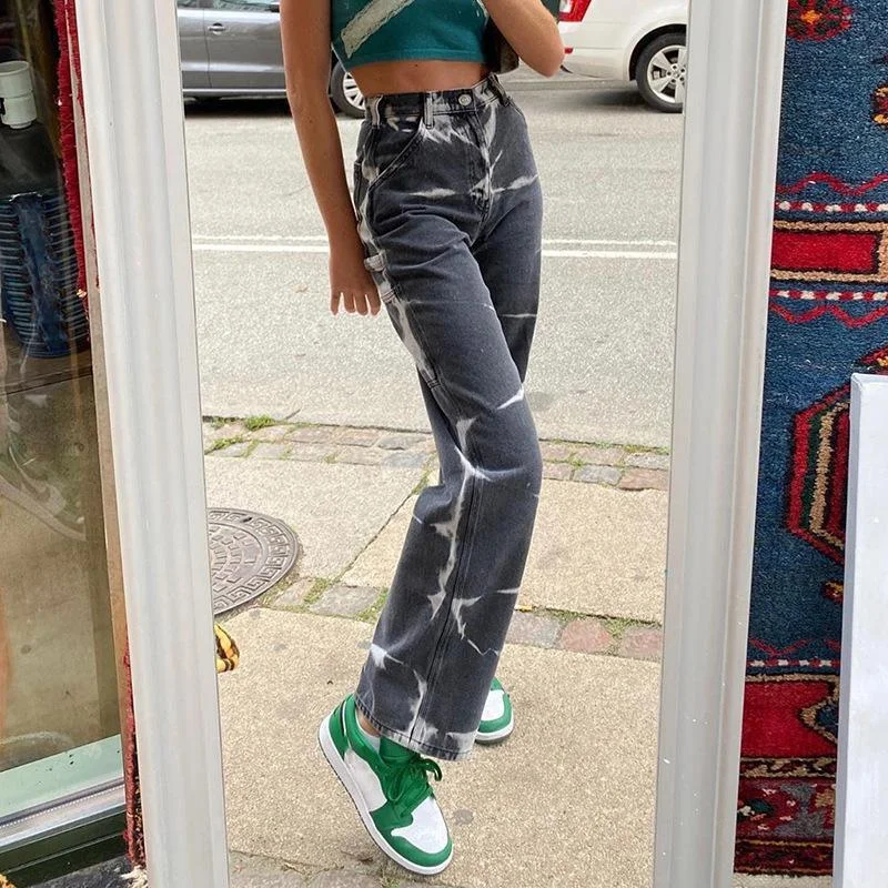 Tie dye wide leg trousers
